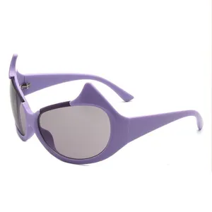 Hochwertige Genius Monster Y2k Sonnenbrille Custom ized Irregular Party Weird Purple Shades Sonnenbrille Cat Eye