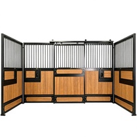 Box de chevaletage robuste en bambou de 12 pieds, style européen, en acier galvanisé à chaud avec porte coulissante
