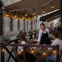 Guirlande lumineuse vintage à effet flamme vacillante, fonctionnant sur piles, pour le Ramadan, l'Aïd, les fêtes musulmanes, les fêtes de jardin, la décoration de bar