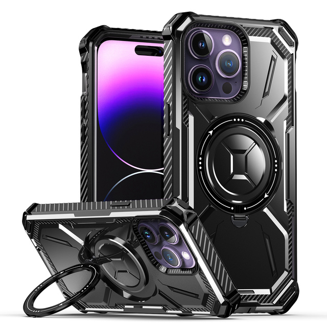 Rugged Hybrid Armor Bracket Phone Cases for iPhone 16 Pro Max 15 14 13 11 Samsung S25 Ultra S24 Plus Shockproof Defender Cover