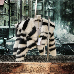 Cappotti Invernali da Donna, Giacca Corta a Maniche Lunghe, Motivo <span class=keywords><strong>Zebrato</strong></span>, Taglie Grandi, Pelliccia di Visone, Antivento, Calda, Stile Animalier - Product Image 3