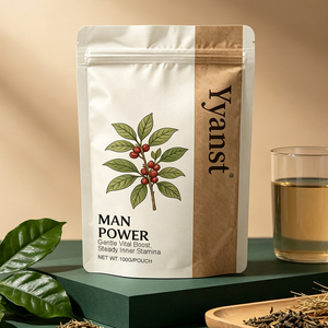 OEM Service Natural Herbal <b>Men</b> Vital Powder <b>Man</b> Power Coffee Gentle Stamina Boost 100g Eco Kraft <b>Pouch</b> Bulk Wholesale - Product Image 4