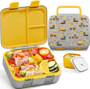 Rectangle personnalisé 3 compartiments Canard anti-éclaboussures Descartable Micro-ondes PP Friendly bouteille d'eau et boîte à déjeuner avec sac de refroidissement - Product Image 2