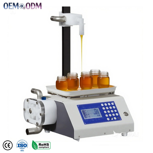 Honey Filling Machine Small Digital Semi-Automatic Electric Viscous Liquid Filling for Honey Jars Bottles Case