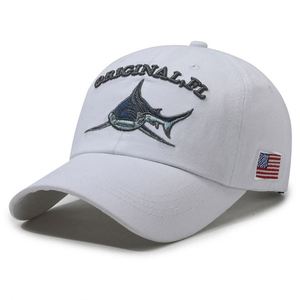 Casquette de baseball Shark Sporty classique en denim délavé vintage, en coton, réglable, unisexe, décontractée, protection solaire - Product Image 6
