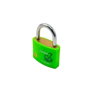 热卖便宜的彩色挂锁塑料锁体32毫米铁钩环安全挂锁