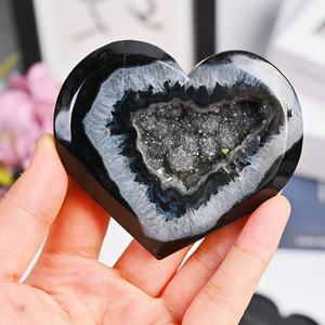 Cristal de Ágata Negra Druzy en Forma de Corazón, Venta al por Mayor de Fábrica, para Decoración del Hogar y Otras Manualidades de Cristal - Product Image 4