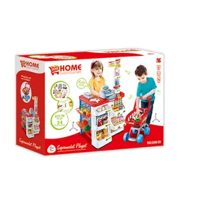 Pretend Play Food Set Supermarkt Spielzeug mit Registrier kasse Spielzeug und Einkaufs wagen