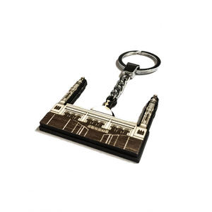 定制沙特麦地那哈拉姆广场伞清真寺木制钥匙扣吊坠，带金属钥匙圈 - Product Image 4