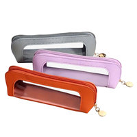 BECOL Nouvelle Trousse de Maquillage Portable Grande Capacité, Pochette Cosmétique Imperméable en Cuir PU avec Fenêtre Transparente