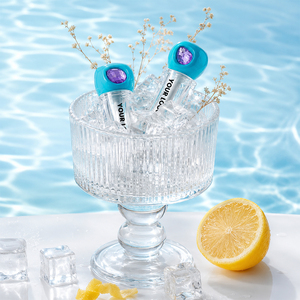 Tube de brillant à lèvres <span class=keywords><strong>en</strong></span> plastique transparent avec couvercle <span class=keywords><strong>en</strong></span> forme de pierre précieuse irrégulière, flacon de gloss à lèvres avec pinceau, emballage de maquillage à marque privée - Product Image 1