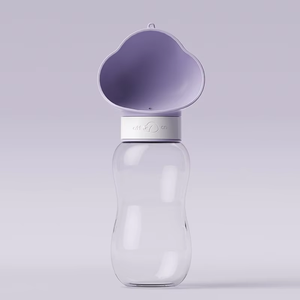 2 en 1 350ml + 200ml Botella de agua de viaje portátil para perros Alimentador de alimentos para mascotas Contenedor Taza para beber para perros Salir - Product Image 5