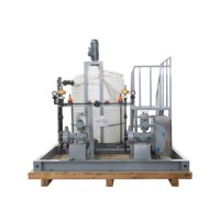 Système de pompe doseuse industrielle sur châssis avec réservoir de solution en plastique / Système de pompe doseuse chimique anticorrosion pour le traitement de l'eau