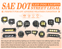 SAE J583  Faros Antiniebla Blancos Sae, 3 Luces LED, Accesorios de Iluminación para Automóviles, Kit de Luces LED para Coche