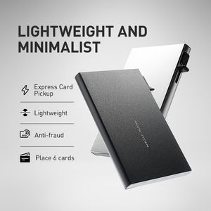 Mark Ryden Auto-Pop-Up Aluminum Alloy Ultra-Thin Card Holder <strong>Men's</strong> Card Clip Bank Card Case Scratch-Resistant &amp; Non-Slip L_MR23 - Product Image 2
