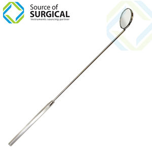 Espejo dental laríngeo de acero de 24mm de alta calidad con mango para uso en los dedos - Product Image 1