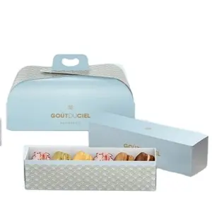 Food Grade Slice Custom Eclair Cookie Macaron Chocolate Donut Desserts Pastry Cake Packaging Box