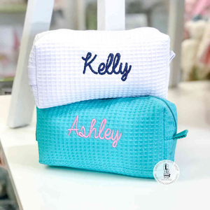 Tùy Chỉnh Fluffy Cá Nhân Mềm <span class=keywords><strong>Waffle</strong></span> Thêu Hữu Cơ Bán Buôn <span class=keywords><strong>Waffle</strong></span> Dệt Túi Mỹ Phẩm - Product Image 5