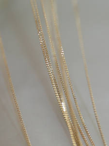 <span class=keywords><strong>Collier</strong></span> chaîne en argent sterling 925 B4636, plaqué <span class=keywords><strong>or</strong></span> 14 carats, chaîne fine simple, bijoux pour femmes et hommes - Product Image 2