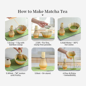 Outils de cérémonie du matcha <span class=keywords><strong>Berserk</strong></span> avec logo personnalisé, ensemble de fouets à matcha japonais 4-7-9 pièces, outils à thé en bambou naturel personnalisables - Product Image 3