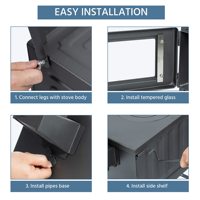 Chauffage extérieur portable innovant et moderne à granulés de bois, ultraléger, efficace, avec cheminée, certifié CE, durable pour le camping