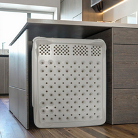 Boîte de rangement de cuisine moderne en plastique PP, étagère pliable portable pour le drainage, type sur pied, installation, nettoyage de la vaisselle