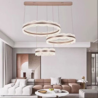 Lampe suspendue en acrylique dorée champagne VHWarm & Romantic pour restaurant, bar, chambre et salon, taille moyenne