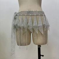 Rantai Pinggang Kristal Rhinestone Berkilau Mewah untuk Pertunjukan Tari Perut Wanita yang Modis