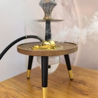 Ensemble de narguilé Shisha vintage avec boîte cadeau, narguilé de table en bois Chicha, grande pipe à eau, 45cm