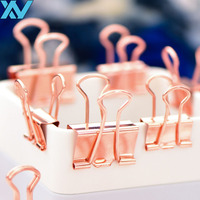 Clips de reliure en métal rose doré de 25 mm, certifiés ROHS REACH & EN71, multi-usages, cadeaux promotionnels de bureau, logo personnalisé, colorés