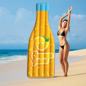 Bouée de <span class=keywords><strong>piscine</strong></span> gonflable en PVC jaune personnalisée en forme de canette de bière pour adultes et enfants, tapis flottant <span class=keywords><strong>Lilo</strong></span>, emballée - Product Image 1