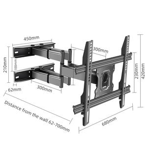 Hillport Support mural TV pivotant et inclinable <span class=keywords><strong>avec</strong></span> <span class=keywords><strong>bras</strong></span> long 37 "-75" DY603 - Product Image 2