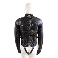 Costume de bondage en cuir PU HM, harnais de corps fétiche BDSM, sexy, auto-bondage, chemise de force pour jeu de cordes, plusieurs couleurs
