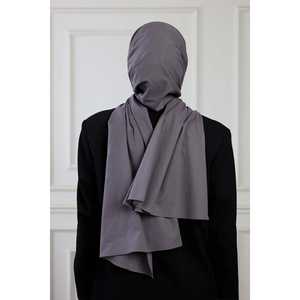 ผ้าคลุมฮิญาบผ้าฝ้ายแท้ สีแอนทราไซต์ สีพื้น สำหรับใช้ในชีวิตประจำวัน สไตล์ตะวันออกกลาง ทรงปกติ น้ำหนักเบา 50 กรัม - Product Image 1