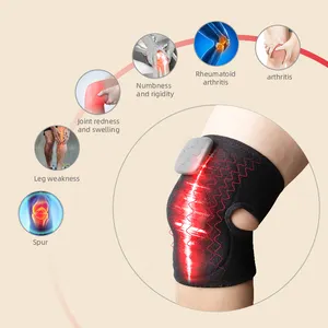 Deker bantalan pemanas lutut getar 2 dalam 1, pemijat lutut panas penghilang sakit & rileks