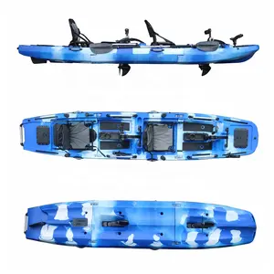 Hot Sale Modular Detachable 2 Person Fishing Fishing Kayakdals 4.36m Folding Tandem Foot Pedal Drive Kayak for Sale2 Sets Canoe