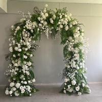 Nouvelle Décoration de Mariage : Centre de Table en Soie Verte Suspendue, Arche Florale, 7-8 pieds