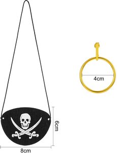 Le feste <span class=keywords><strong>pirata</strong></span> confezionano teschi colorati in feltro per gli occhi dei pirati per bambini e adulti in Costume festa di Halloween Festival - Product Image 2