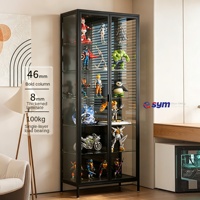 Vitrine en verre avec cadre en métal de style nordique, vitrine transparente pour figurines d'action, pour meubles design