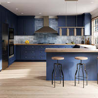 Shaker bleu Offre Spéciale armoires de cuisine en bois massif modèle moderne de meubles de cuisine ensemble de mini armoires de cuisine à vendre