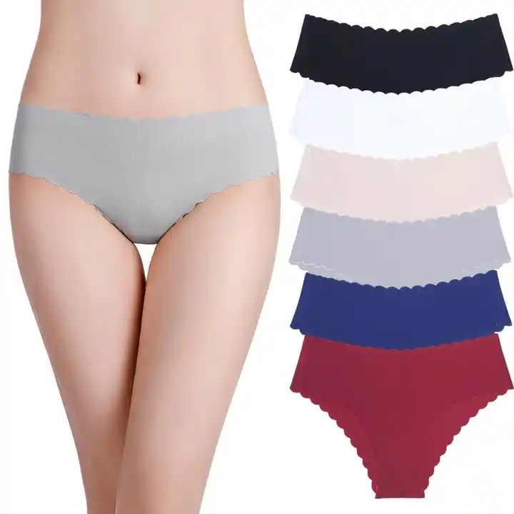Plus Size Sexy Solid Color Laser Cut One Piece Bikini Seamless Bulk Women  Underwear Hipster T-back Thong Panties With 6 Colors - Buy Sexy Short Panty