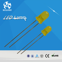 Vente en gros usine Diode LED DIP 5mm Jaune Rouge Bleu Vert avec lentille diffuse, Tension de fonctionnement 1.8-2.5V, Puce InGaN, Angle de vision 15°