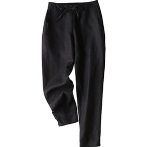 <span class=keywords><strong>Pantaloni</strong></span> <span class=keywords><strong>estivi</strong></span> elasticizzati in vita tinta unita in lino 100% <span class=keywords><strong>con</strong></span> coulisse <span class=keywords><strong>pantaloni</strong></span> Casual leggeri da <span class=keywords><strong>donna</strong></span> - Product Image 2