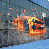 Écran LED transparent à grille pleine couleur, intérieur/extérieur, fin, personnalisé, affichage LED rectangulaire, 3D à l'œil nu, décoration publicitaire