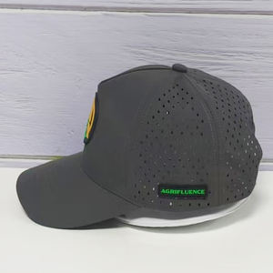 Casquettes <span class=keywords><strong>de</strong></span> golf imperméables en polyester à 5 panneaux avec logo personnalisé, patch <span class=keywords><strong>PVC</strong></span>, Gorras Personalizadas, casquettes <span class=keywords><strong>de</strong></span> baseball à trous découpés au laser pour sports <span class=keywords><strong>de</strong></span> plein air - Product Image 2