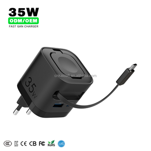 Gan PD 35W Phụ kiện điện thoại Anh AU EU đa chức năng có thể thu vào tường không dây sạc cho iWatch điện thoại di động - Product Image 5