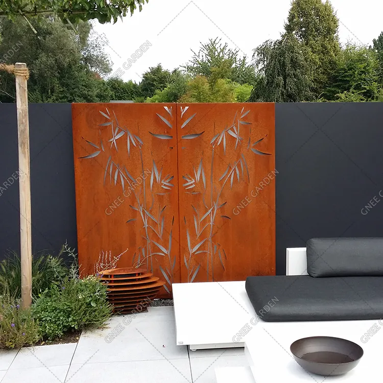 Indoor Dekorative Metall Raumteiler Home Outdoor Genießen Sie das Leben Garten Laser Cut Corten Steel Screen Panel
