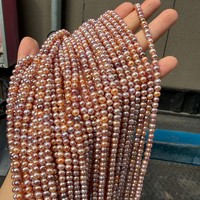 Perles d'eau douce naturelles de qualité AA, forme pomme de terre, couleurs bonbon, 4,5-5 mm, semi-finies, 38 cm, perles pour la fabrication de bijoux DIY