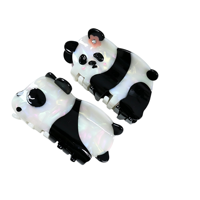 Pince à cheveux en acétate motif panda de dessin animé mignon et dodu, style chinois de luxe léger, pince requin élégante pour chignon, accessoires capillaires pour femmes