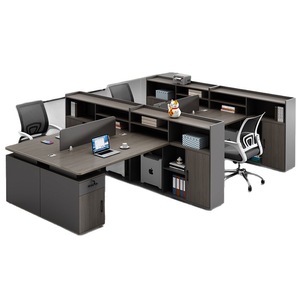 Conjunto de Sillas de Oficina Financiera para Espacio Comercial, Minimalismo Moderno, Material de PVC, Escritorio Reforzado, Escritorio para Dos Personas - Product Image 5